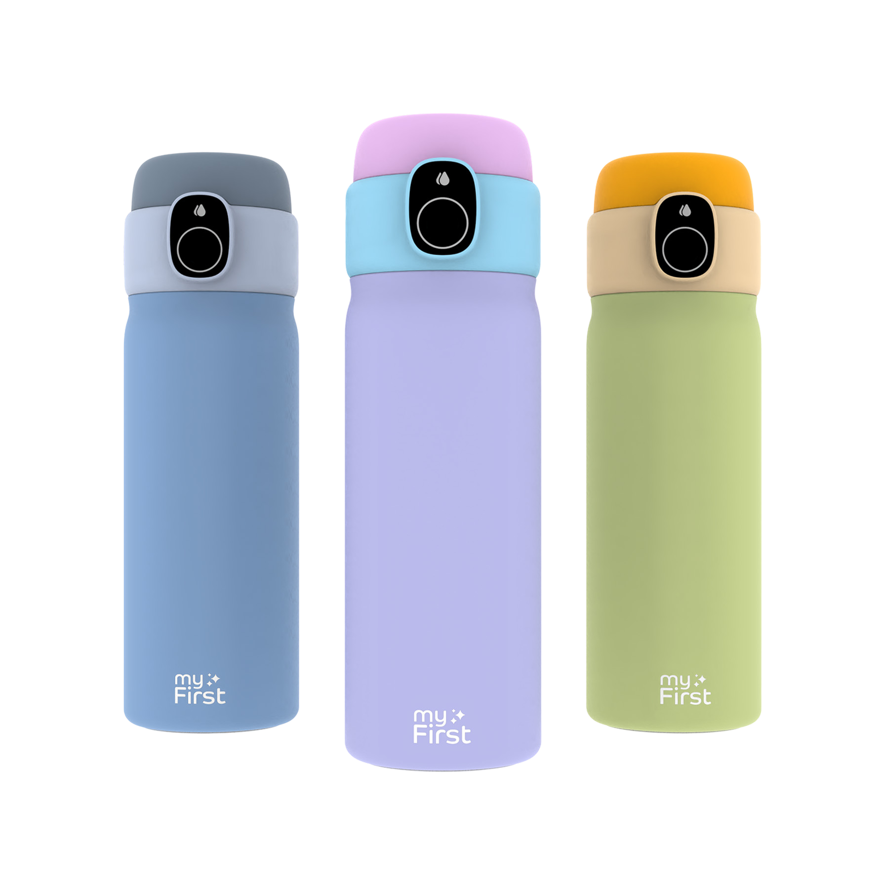 Smart fingerprint water bottles lines up